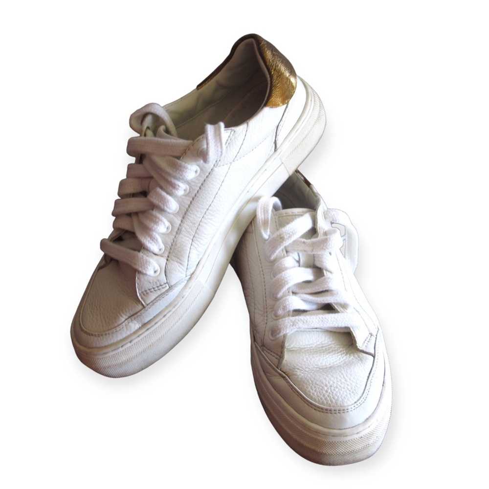 Massimo Dutti Womens Sneakers White And Gold